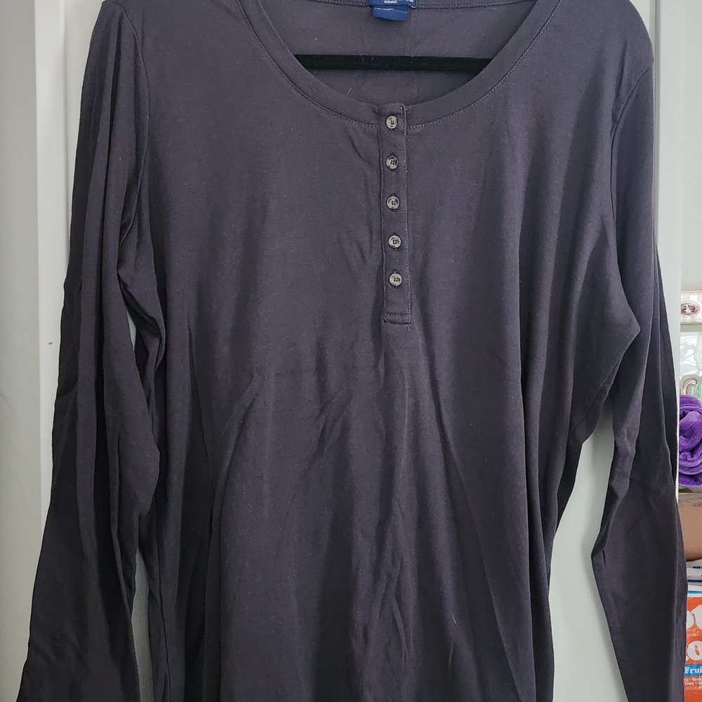Architect Charcoal Long Sleeve Henley Shirt